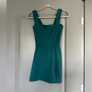 Reformation Green Mini Workout Dress